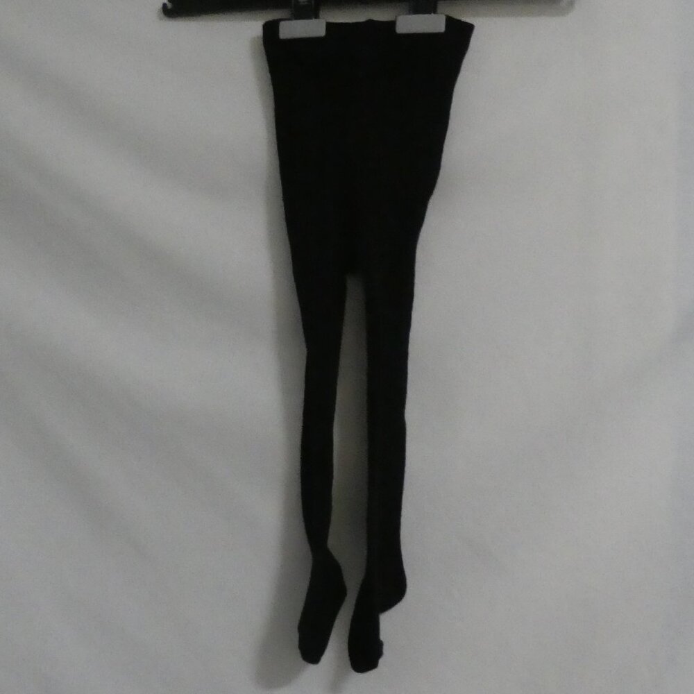 Black Combed Cotton Tights With Feet | Baby Girl | 18-24 months | NWOT